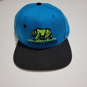 NEW '47 Brand Blue Black California Republic Cal Sure Shot Snapback Hat 20754211